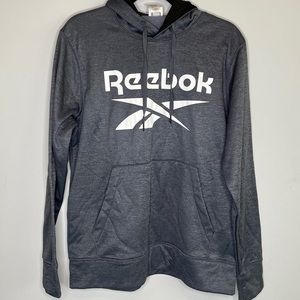 REEBOK Endurance Pullover Hoodie for Men Ebony Heather Gray Size M